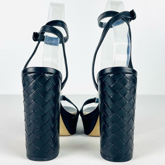BOTKIER PETRA BLACK BRAIDED STRAPPY ANKLE WRAP 70'S INSPIRED PLATFORM HEELS - Picture 11 of 16